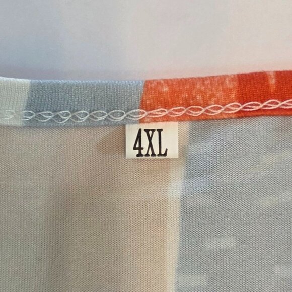 Women's Bold Abstract Multicolor Print V-Neck Blouse, 4XL - Picture 8 of 11